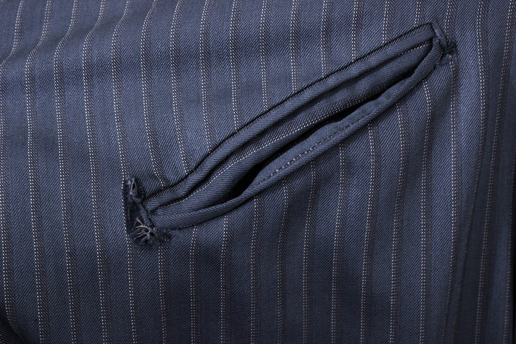 Day Suit DeRegnaucourt Steel with Merlot and Gold Dot Pinstripe