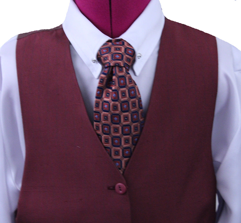 Vest Custom Maroon with Brown Pinstripe