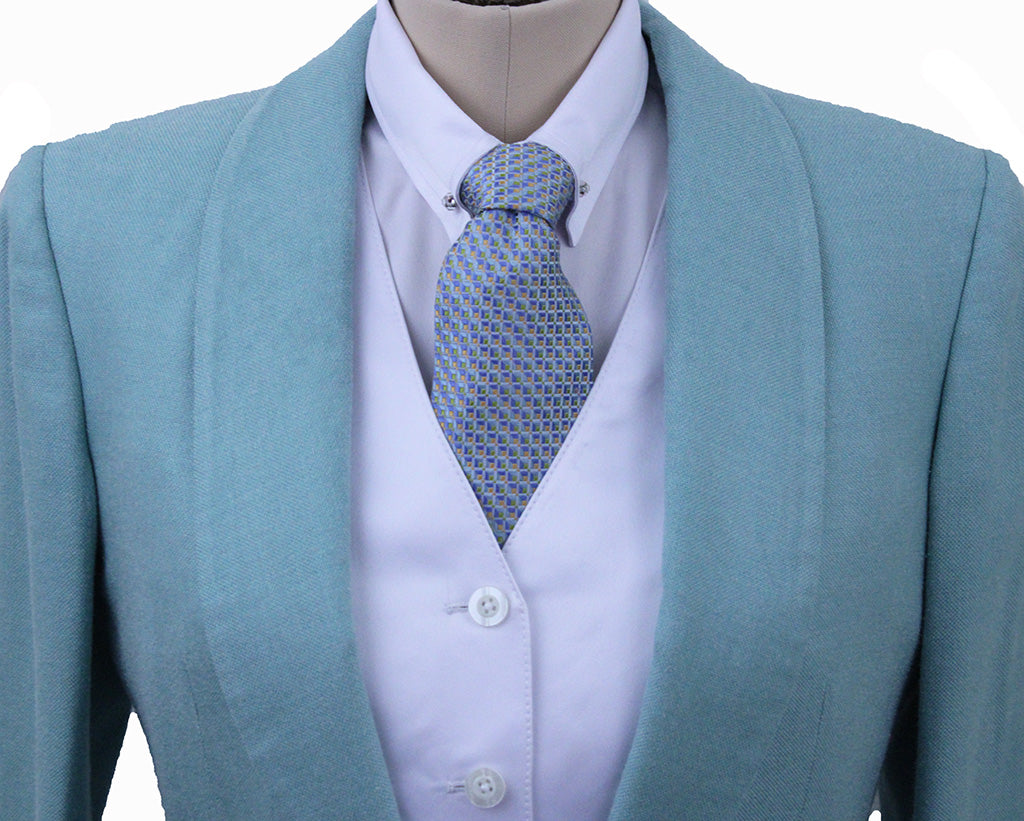 Day Coat Becker Brothers Aqua Raw Silk