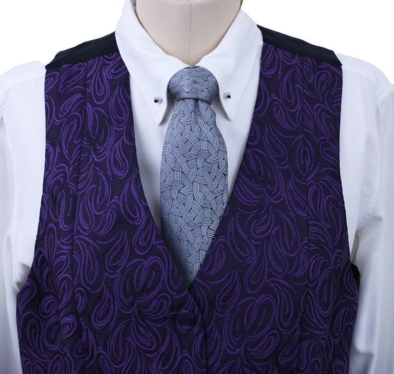 Vest Chavez Purple and Black Paisley