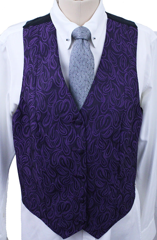 Vest Chavez Purple and Black Paisley