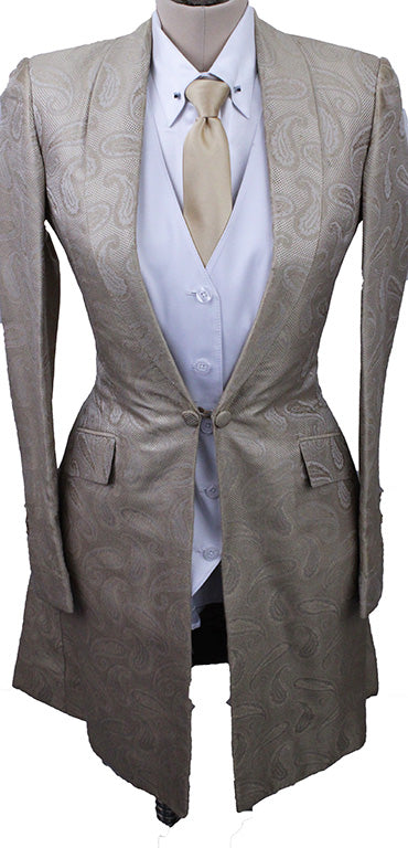 Day Coat DeRegnaucourt Gold Paisley Sheen