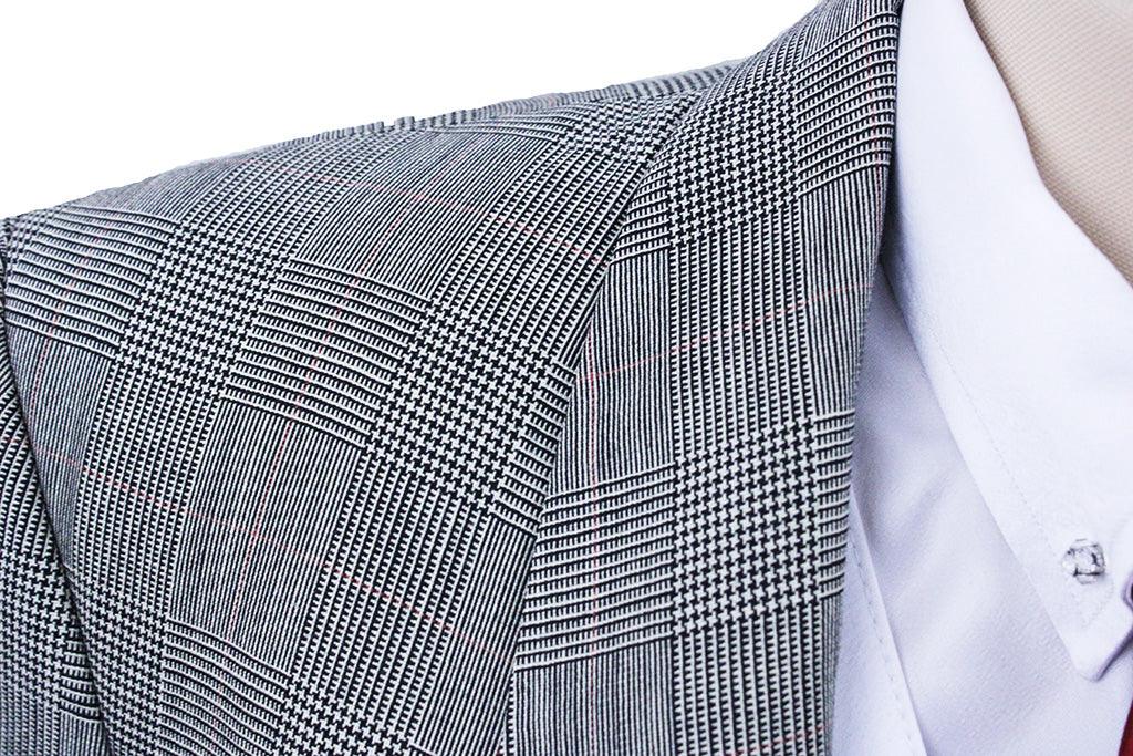 Day Coat Marsha DeArriaga Grey Glenplaid with Pink Windowpane