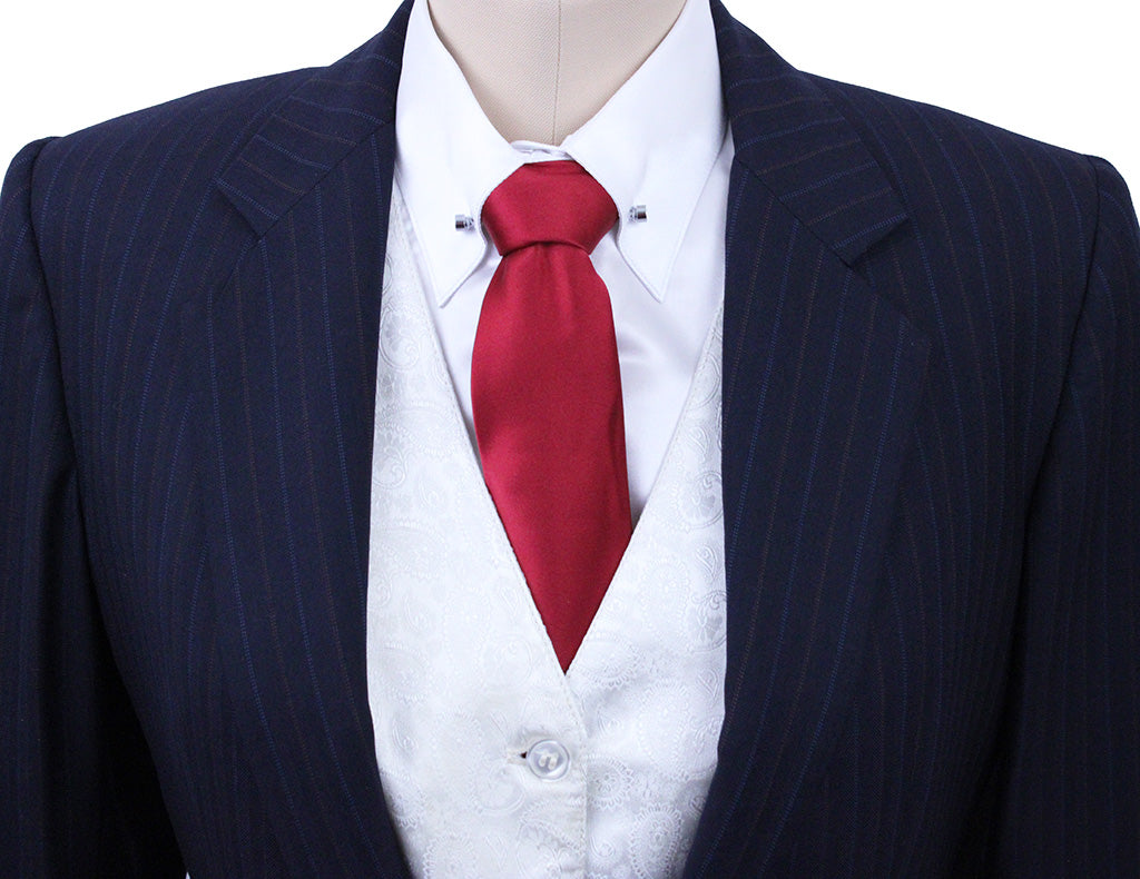 Day Suit Carl Meyers Navy with Red and Blue Pinstripe