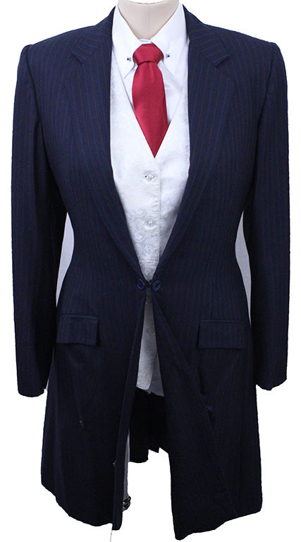 Day Suit Carl Meyers Navy with Red and Blue Pinstripe