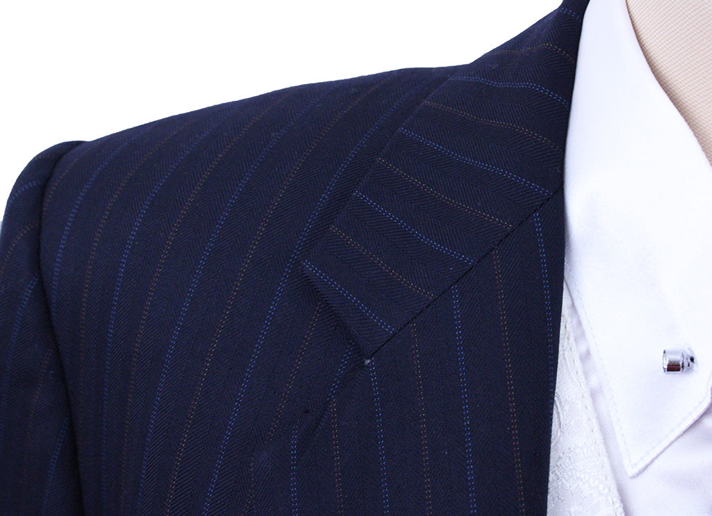 Day Suit Carl Meyers Navy with Red and Blue Pinstripe