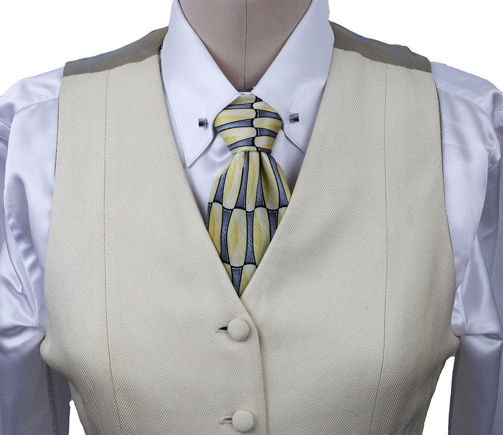 Vest Chavez Yellow Herringbone