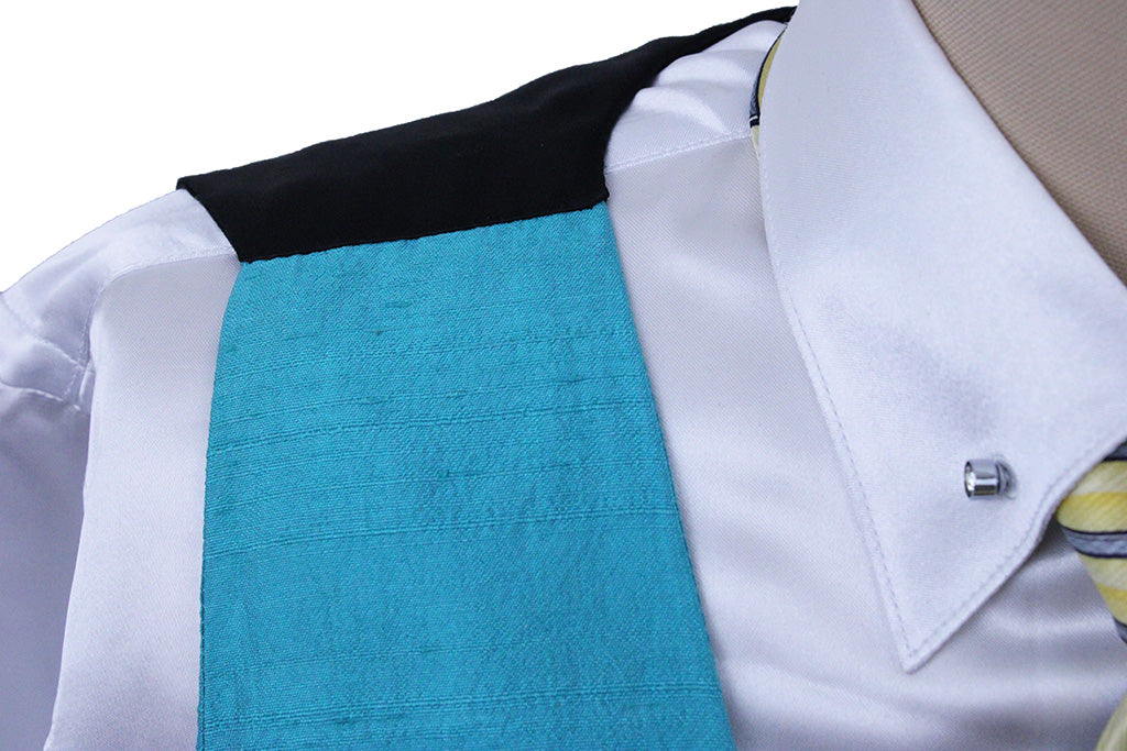 Vest Custom Aqua Blue Silk