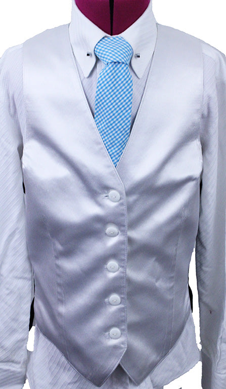 Vest Custom White Satin