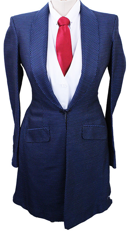 Day Coat Becker Brothers Black with Multi Blue Flecks