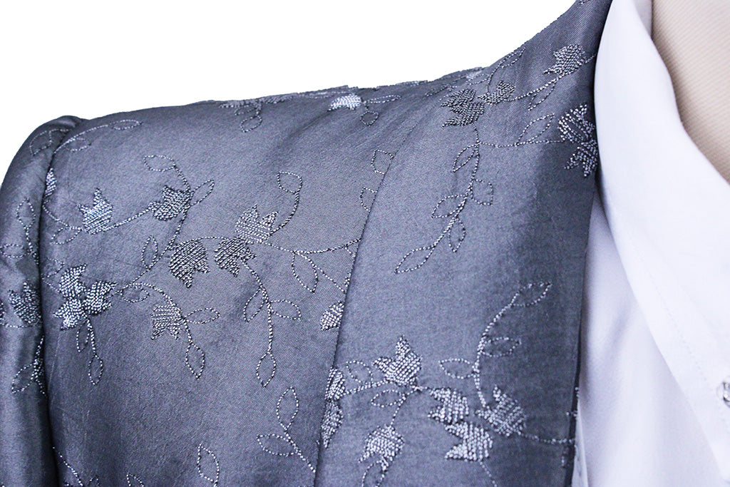 Day Coat Hawkewood Steel Paisley Raised Brocade