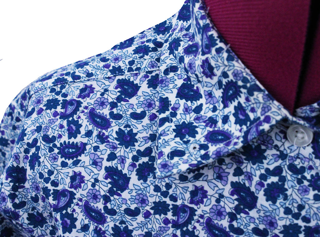 Shirt Show Season Blue and Purple Paisley