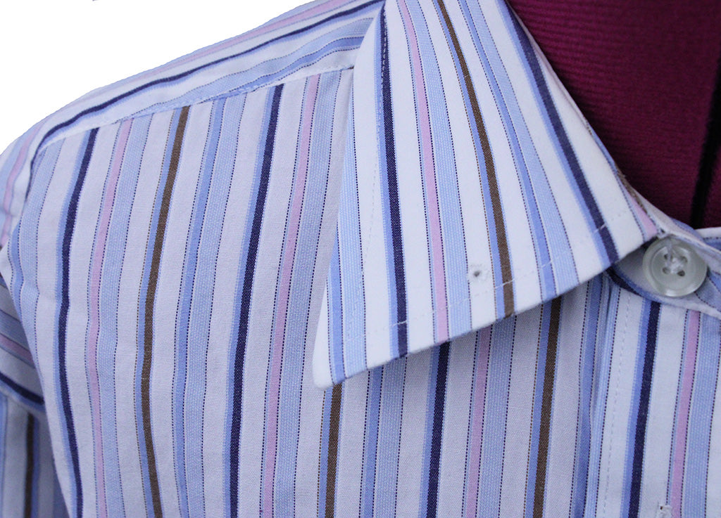 Shirt LeCheval White with Blue, Pink, and Navy Stripe