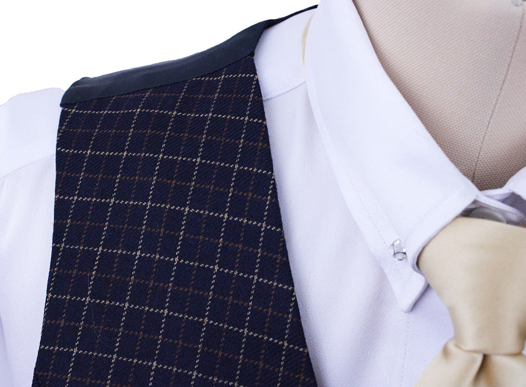 Vest Marsha DeArriaga Navy with Gold and Copper Windowpane
