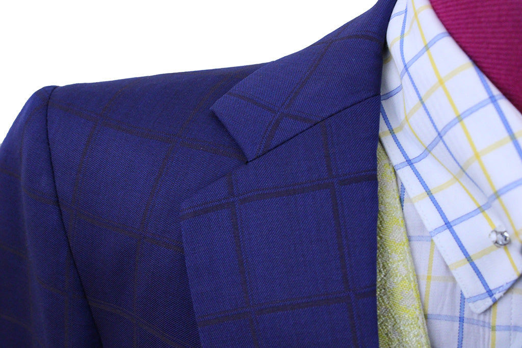 Day Suit Becker Brothers Navy with Copper Windowpane