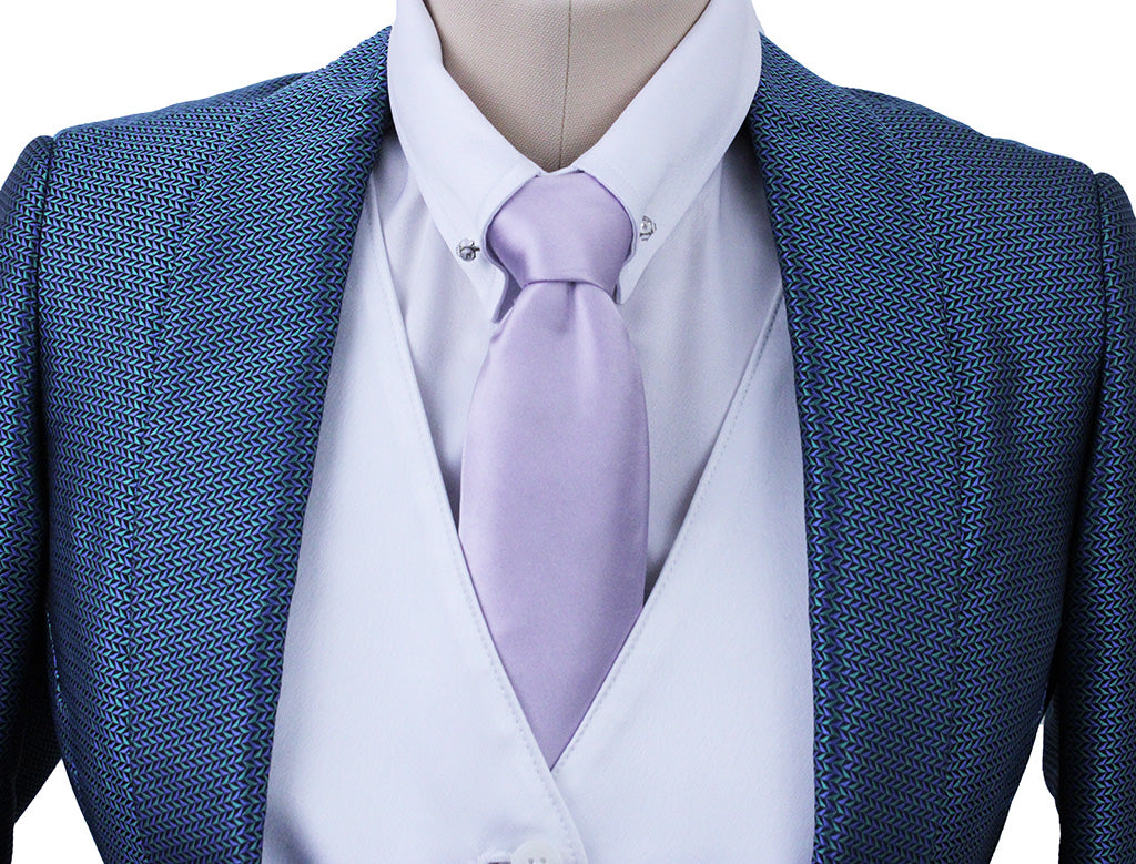 Day Coat DeRegnaucourt Teal Blue with Lime and Purple Geometric Brocade