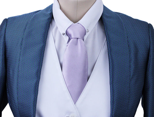 Day Coat DeRegnaucourt Teal Blue with Lime and Purple Geometric Brocade