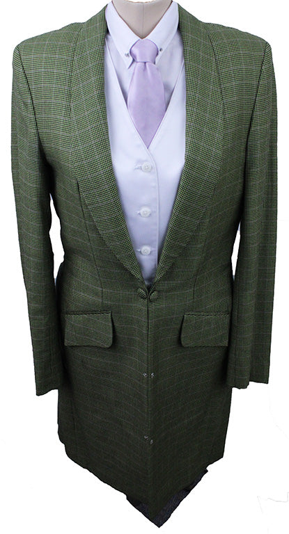 Day Coat Marsha DeArriaga Green Houndstooth with Purple Windowpane