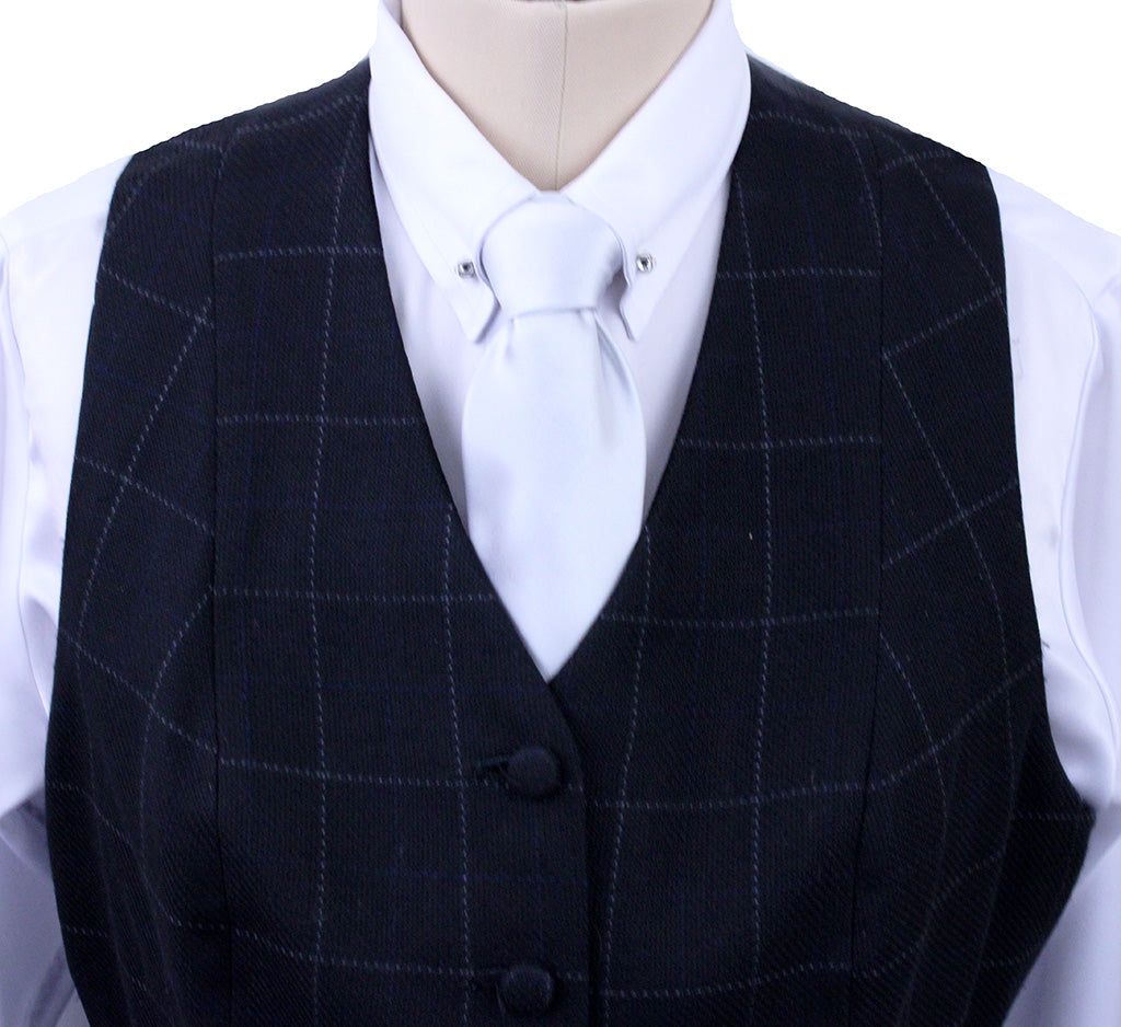 Vest Chavez Black with White Windowpane