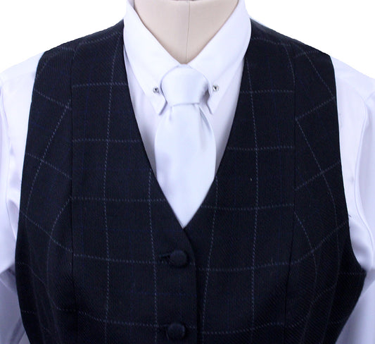 Vest Chavez Black with White Windowpane