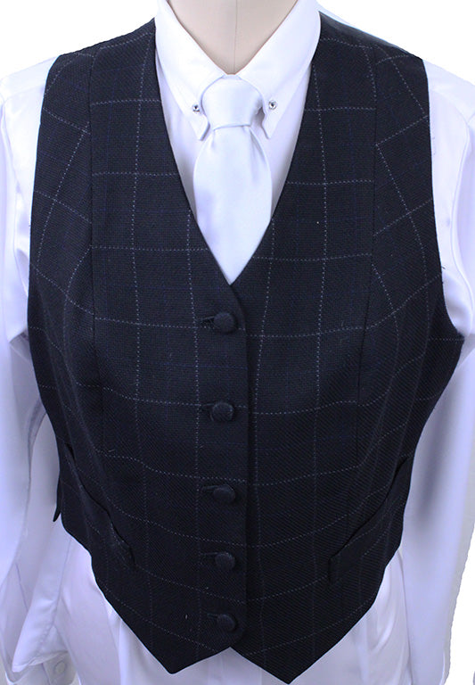 Vest Chavez Black with White Windowpane