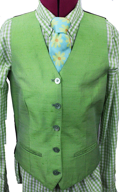 Vest DeRegnaucourt Lime Green Silk