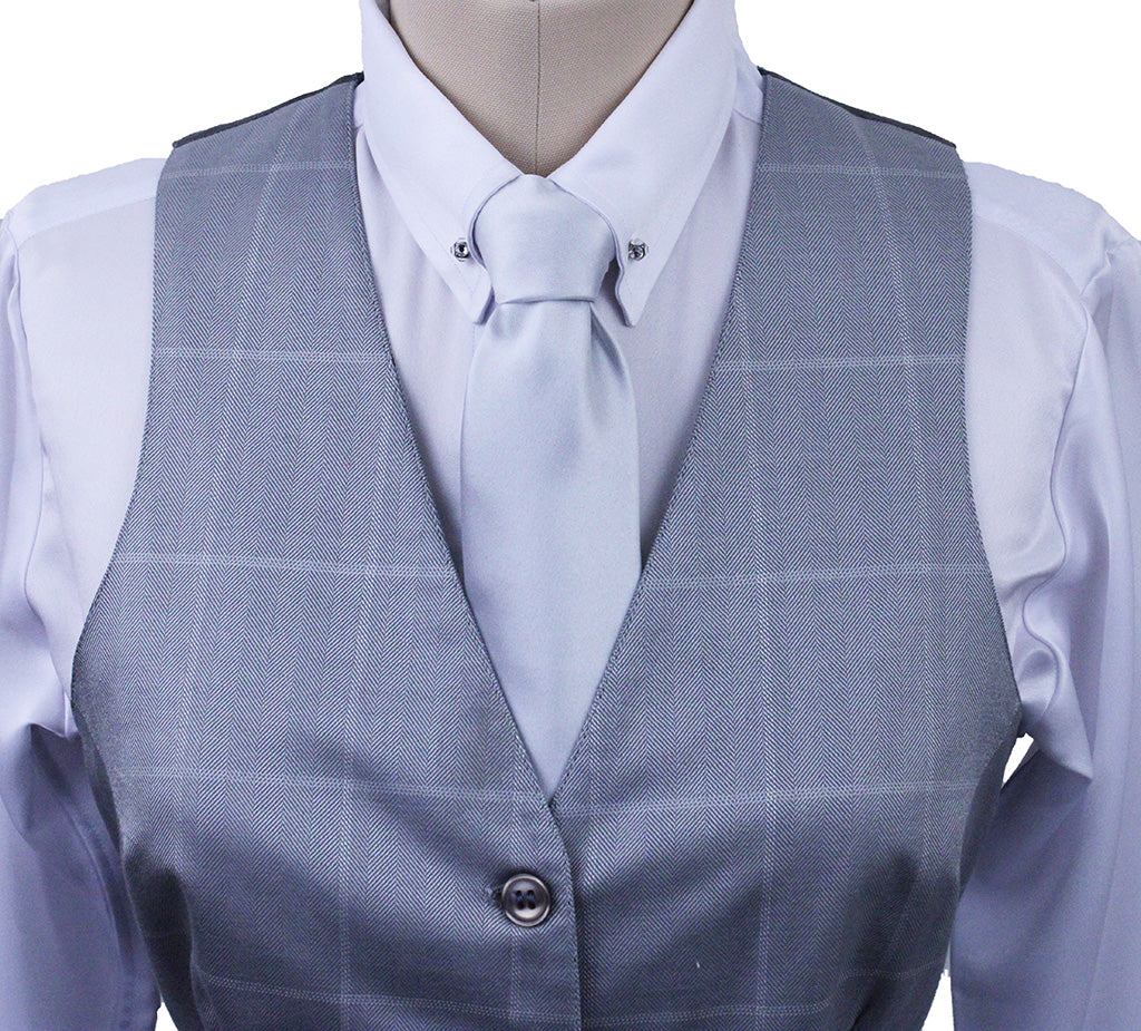 Vest Becker Brothers Silver Herringbone Windowpane