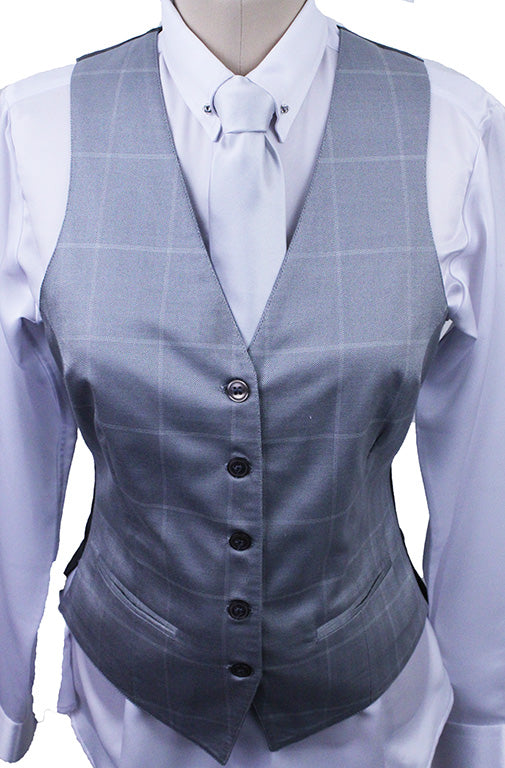 Vest Becker Brothers Silver Herringbone Windowpane