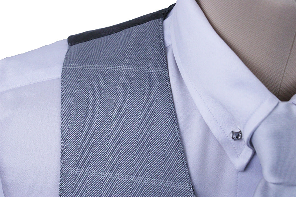 Vest Becker Brothers Silver Herringbone Windowpane