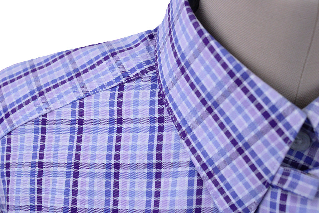 Shirt Chavez Purple and Blue Box Plaid