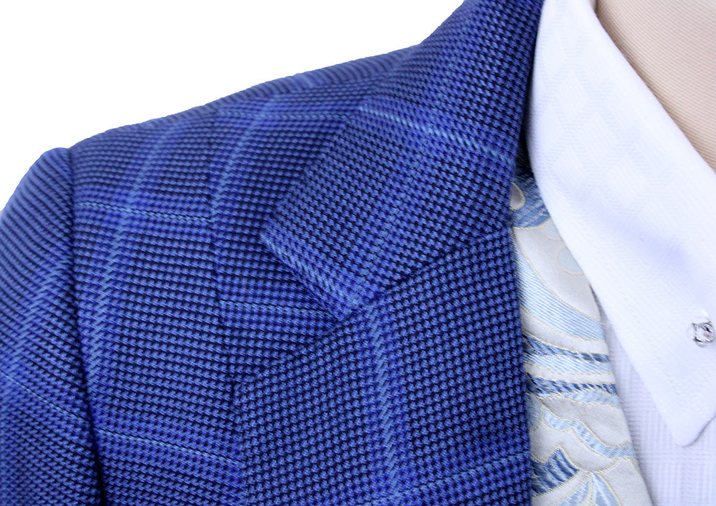 Day Coat Chavez Royal Blue Nailhead with Light Blue Glenplaid