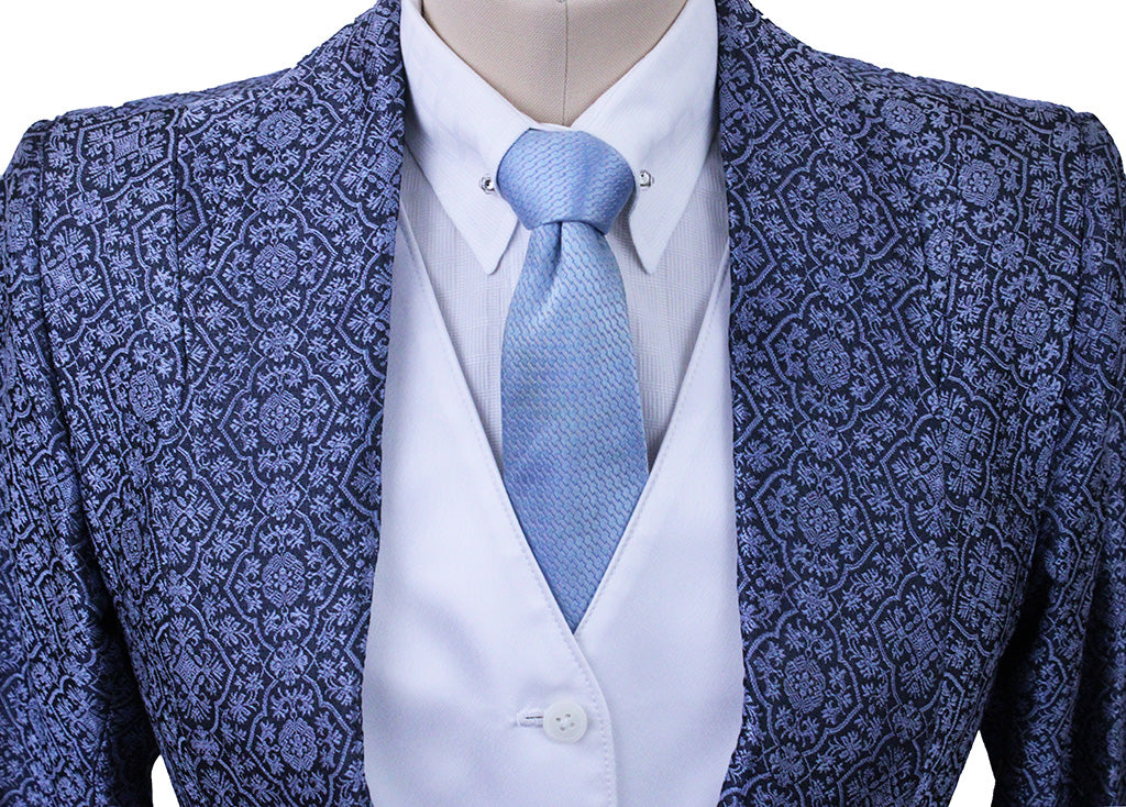 Day Coat Alden's Navy and Blue Medallion Brocade