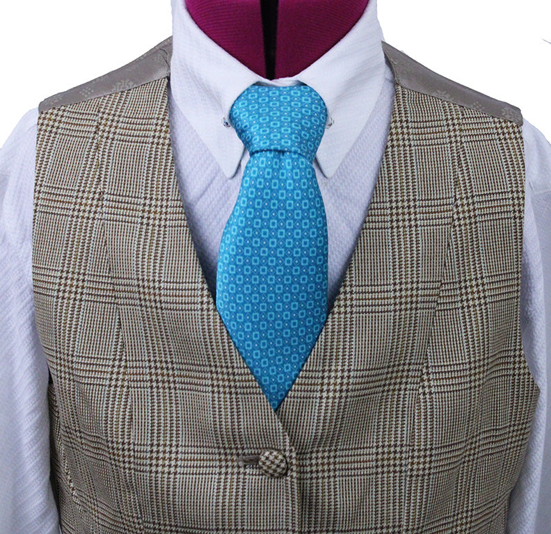 Vest Chavez Tan and Brown Glenplaid