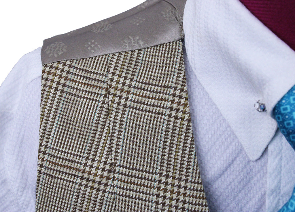 Vest Chavez Tan and Brown Glenplaid