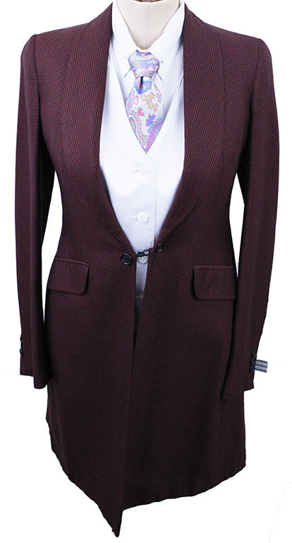 Day Coat Becker Brothers Scarlet and Black Houndstooth
