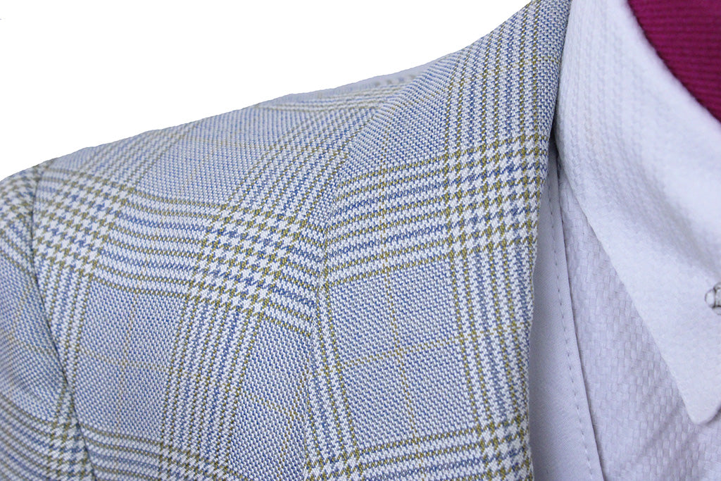 Day DeRegnaucourt Light Blue with Gold Glenplaid