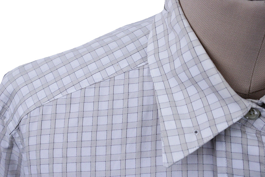 Shirt Becker Brothers White with Taupe Windowpane