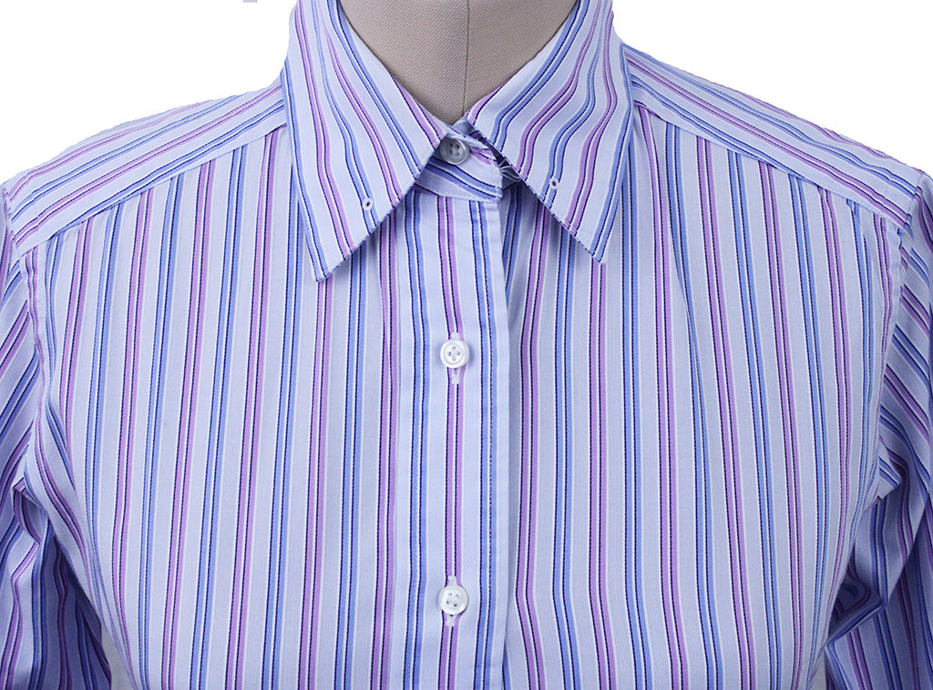 Shirt Becker Brothers Light Blue with Purple and Blue Pinstripe