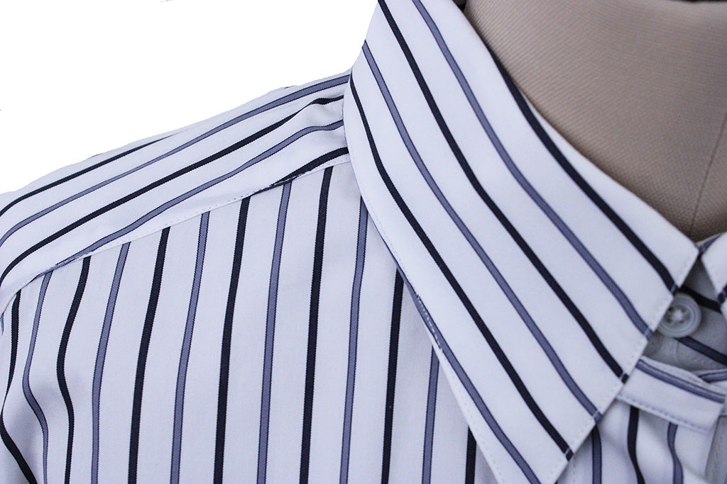 Shirt Chavez White with Silver and Black Pinstripe