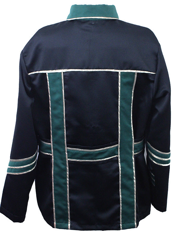Road Silks Black, Emerald and Gold with Hat