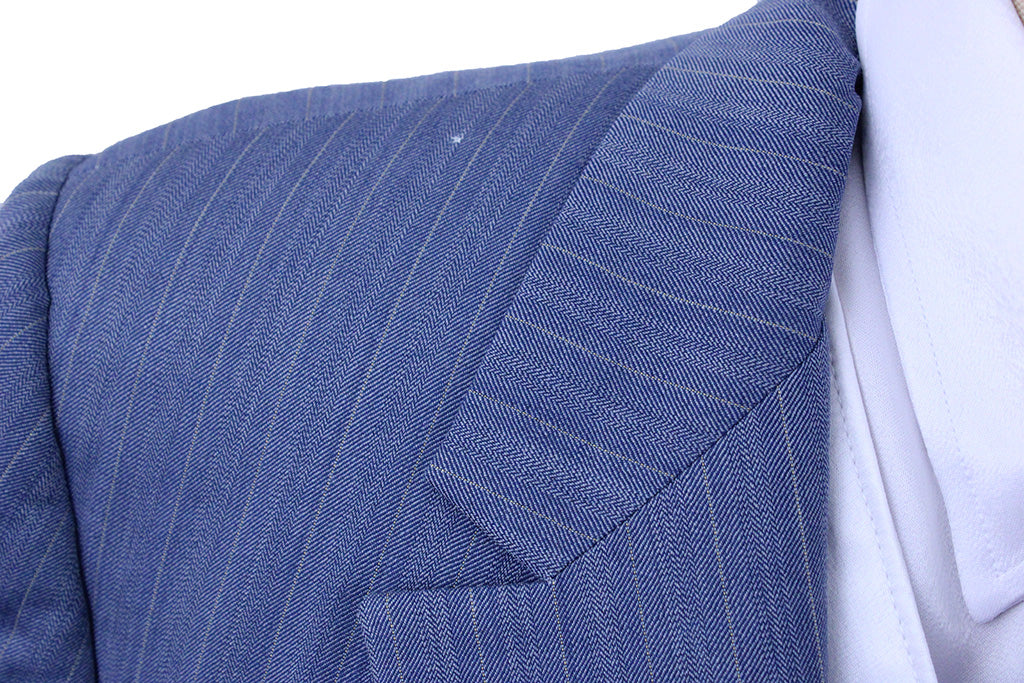 Day Suit DeRegnaucourt Light Blue with Wheat Pinstripe