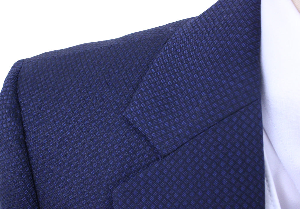 BRAND NEW! Becker Brothers Navy and Blue Nailhead Sheen