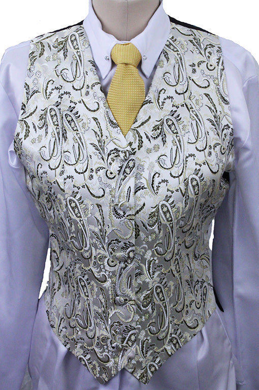 Vest Chavez Champagne and Brown Paisley