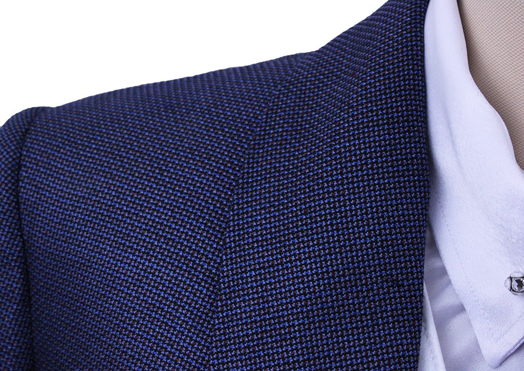 Day Coat Becker Brothers Navy with Maroon Dot