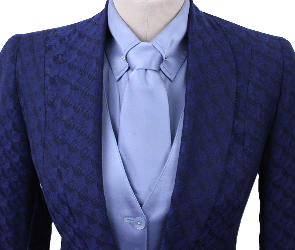 Day Coat Chavez Sapphire and Black Geometric