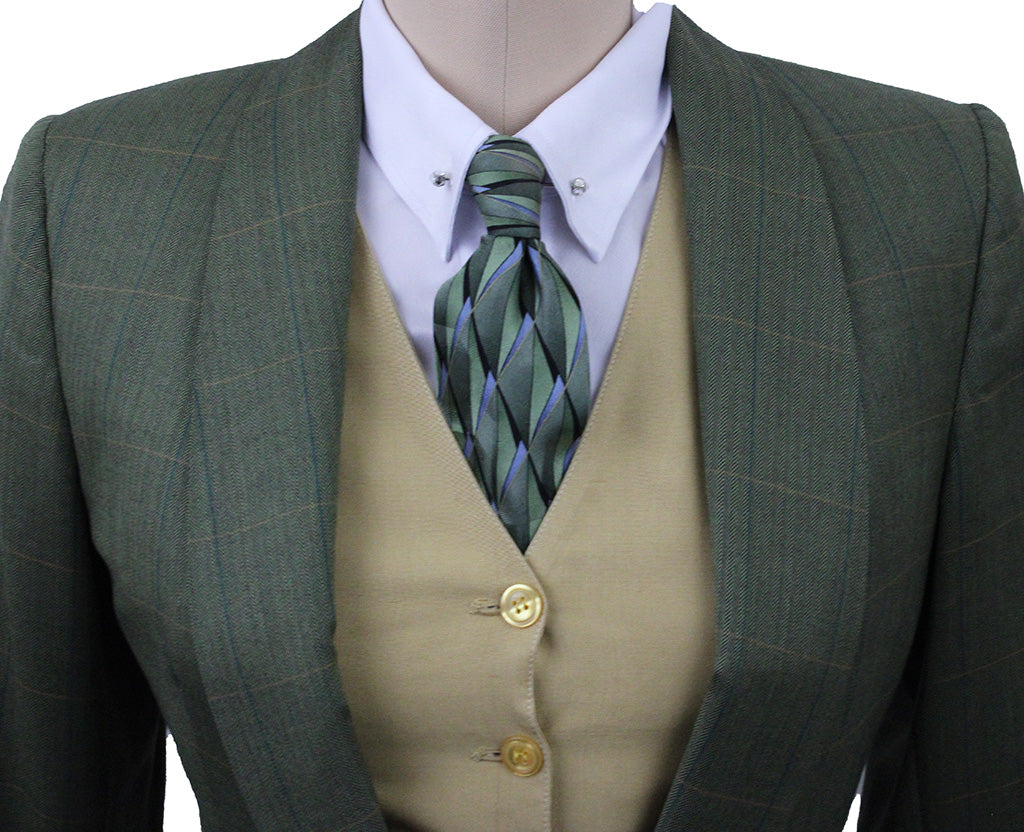 Becker Brothers Green Day Coat with Blue and Gold Windowpane