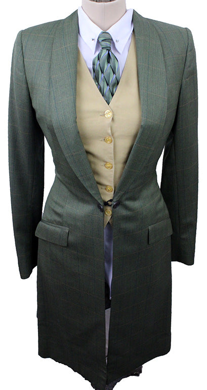 Becker Brothers Green Day Coat with Blue and Gold Windowpane