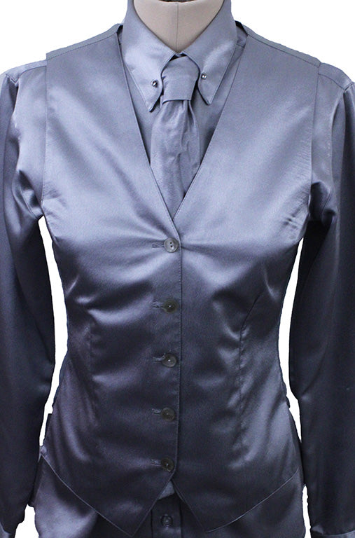 Shirt and Vest Combination Hawkewood Silver Satin