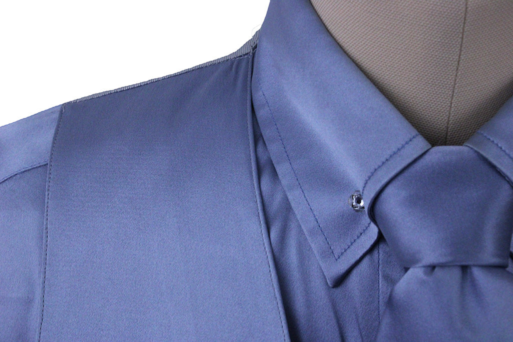 Vest/Shirt Combination DeRegnaucourt Dusty Blue Satin