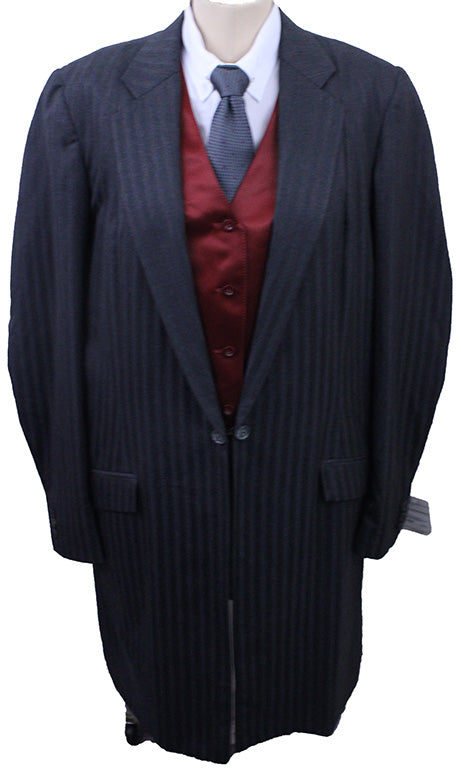 Day Suit Frierson Charcoal Shadow Stripe with Red Pinstripe